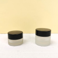 5ml 10ml frosted glass jar for eye cream with silver lid mini glass jar for cosmetics